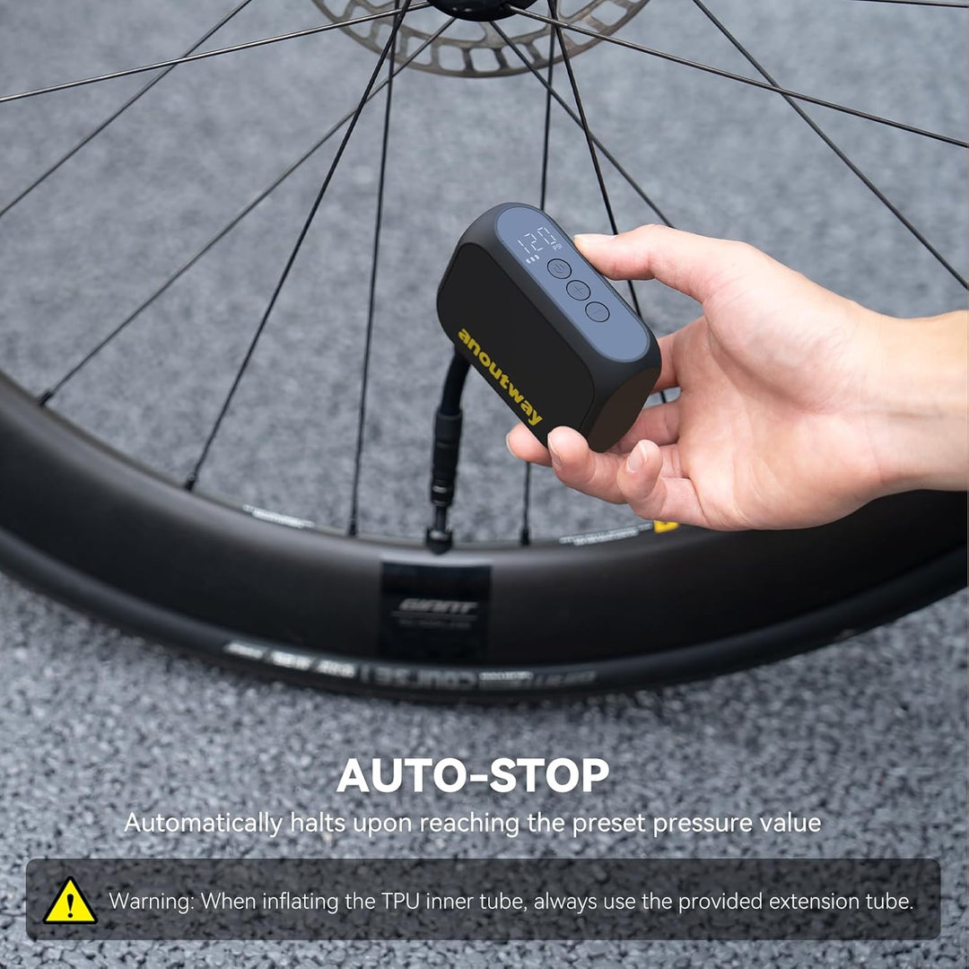 Tiny Pump Mini Fahrradpumpe, Elektrische mit Digitalem Manometer | Elektrische Luftpumpe Klein Fahrr