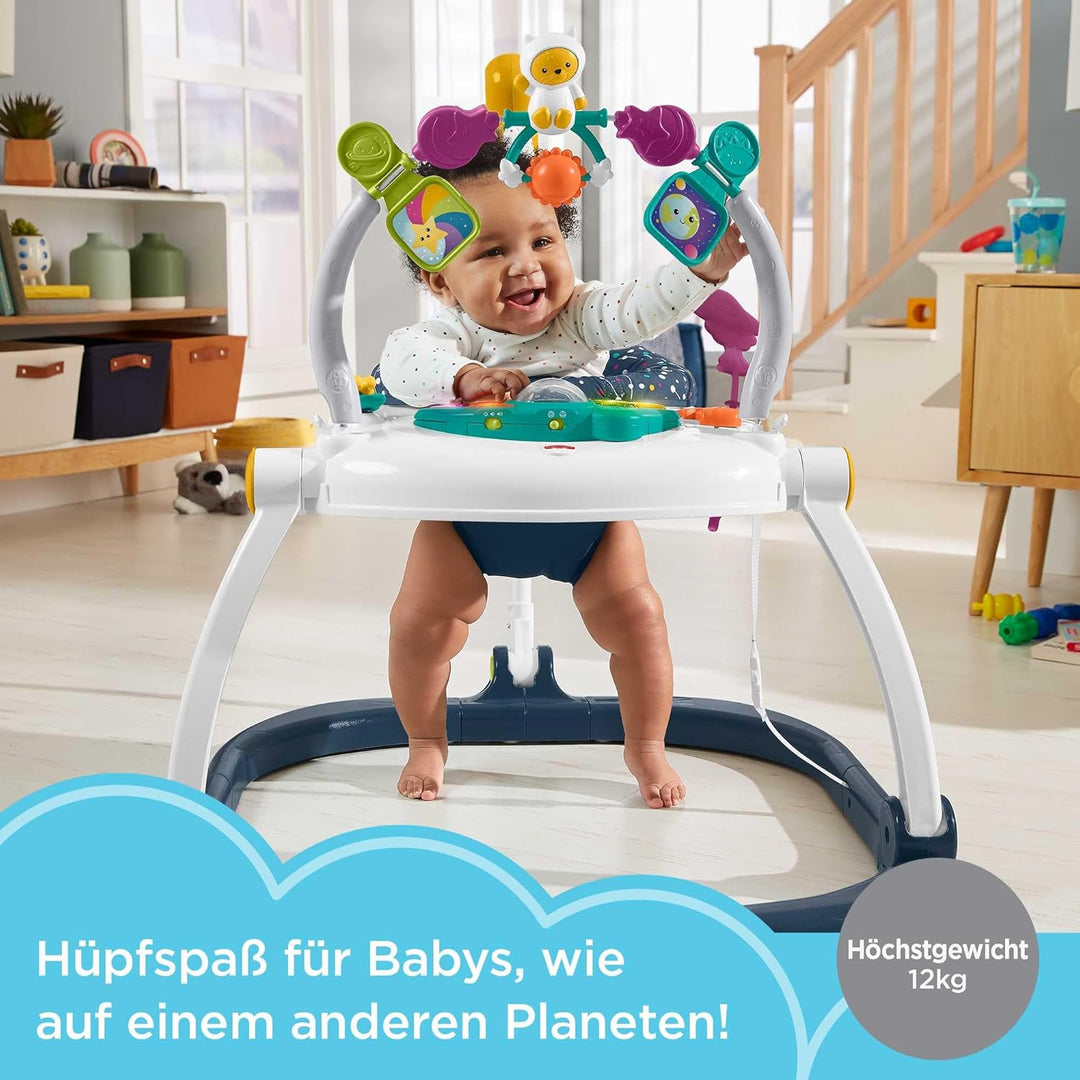 Fisher-Price HPH46 - Jumperoo Wippe und Spielcenter für Babys mit Lichtern und Geräuschen, Astrokätz