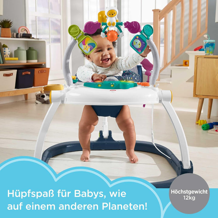 Fisher-Price HPH46 - Jumperoo Wippe und Spielcenter für Babys mit Lichtern und Geräuschen, Astrokätz