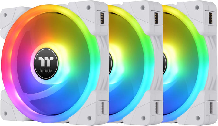 Thermaltake SWAFAN EX12 RGB White | PC Cooling Fan | TT Premium Edition | 3 Pack Daisy-Chain-Modell