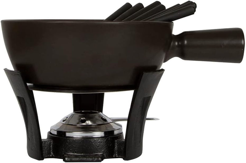 Boska Fondue-Set Nero L/für grosse Gesellschaften / 2,2 L/Keramik/Gusseisen/Schwarz 23 x 32 x 20 cm,