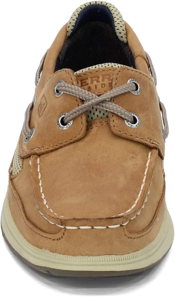 Sperry Lanyard Boat Shoe (Little Kid/Big Kid),Dark Tan/Navy,6.5 M US Big Kid