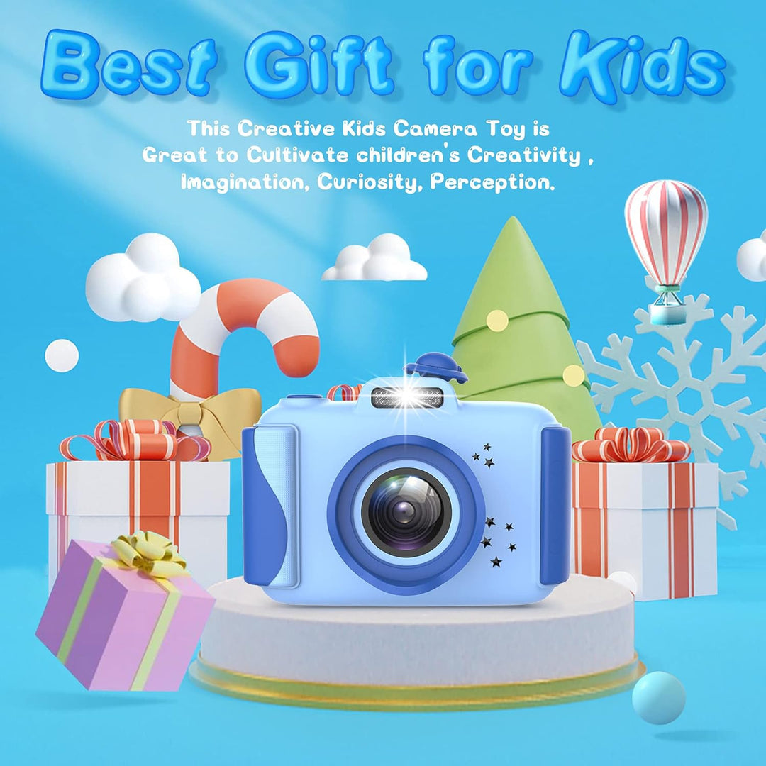 Kinderkamera - Digitalkamera Kinder mit 2,4 Zoll Grossbildschirm 1080P HD 12MP Eingebaute 32GB SD-Ka