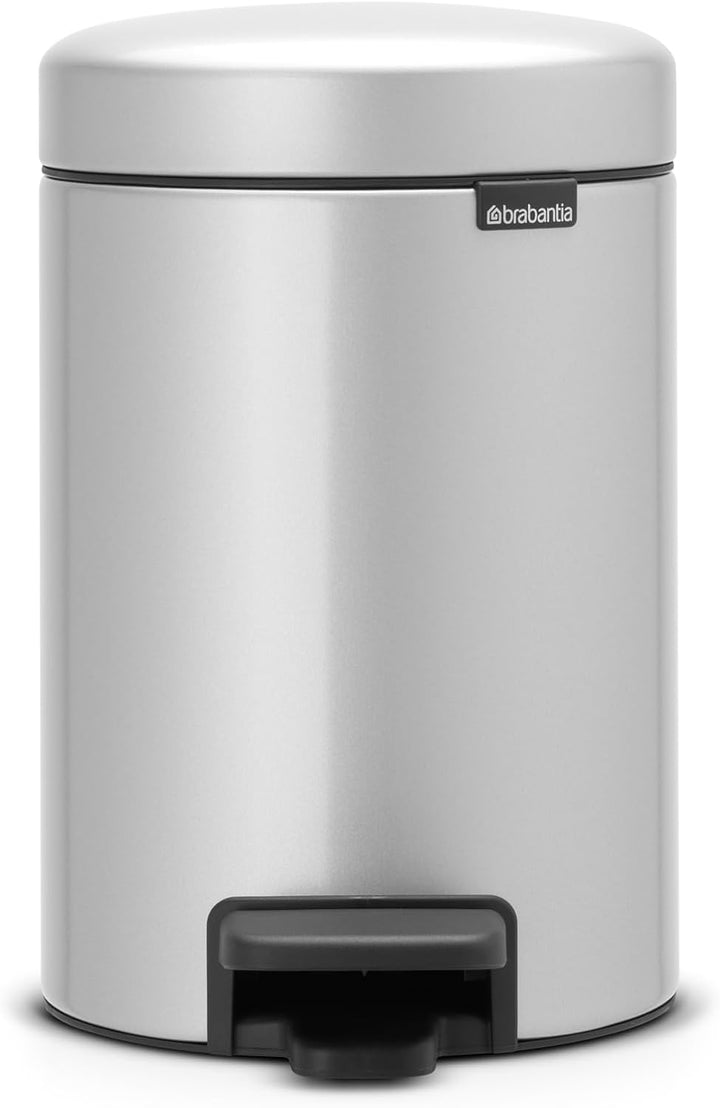 Brabantia 113260 Treteimer mit Inneneimer aus Kunststoff, stahl, Metallic Grau, 3 Liter 3 Liter Meta