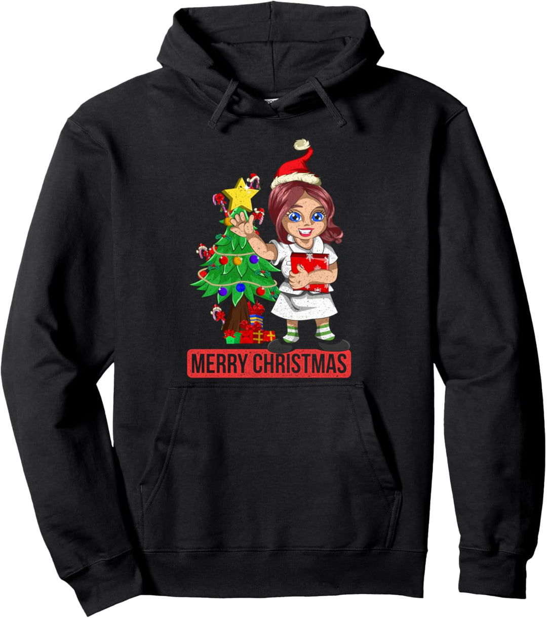 Weihnachtsbaum Frohe Weihnachten Damen Krankenschwester Pullover Hoodie