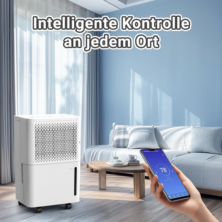pasapair Luftentfeuchter 12L in 24h Entfeuchtungsleistung–Automatischer Entfeuchter für Räume bis 12