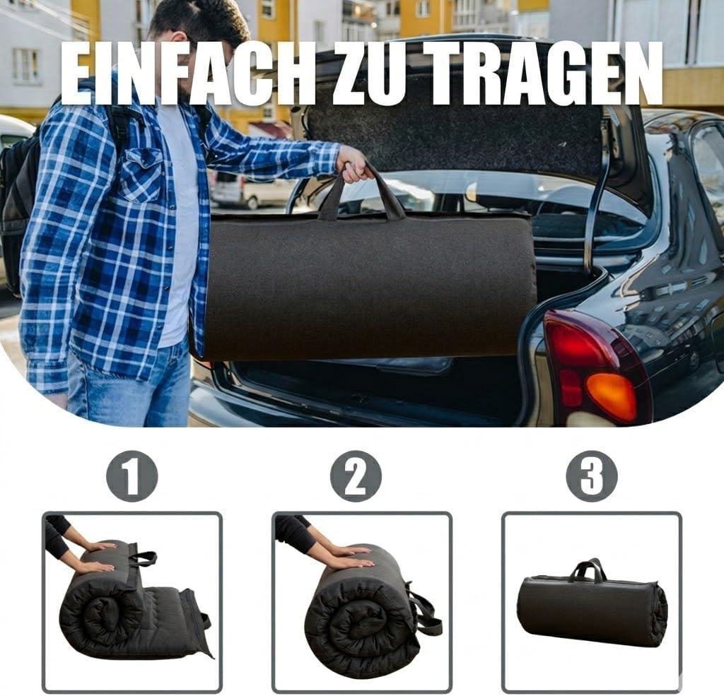 MAXYOYO Tragbarer Faltbarer Futon -Matratze, Hypoallergener Stoff Und Speicherschaummatratze Mit Gri
