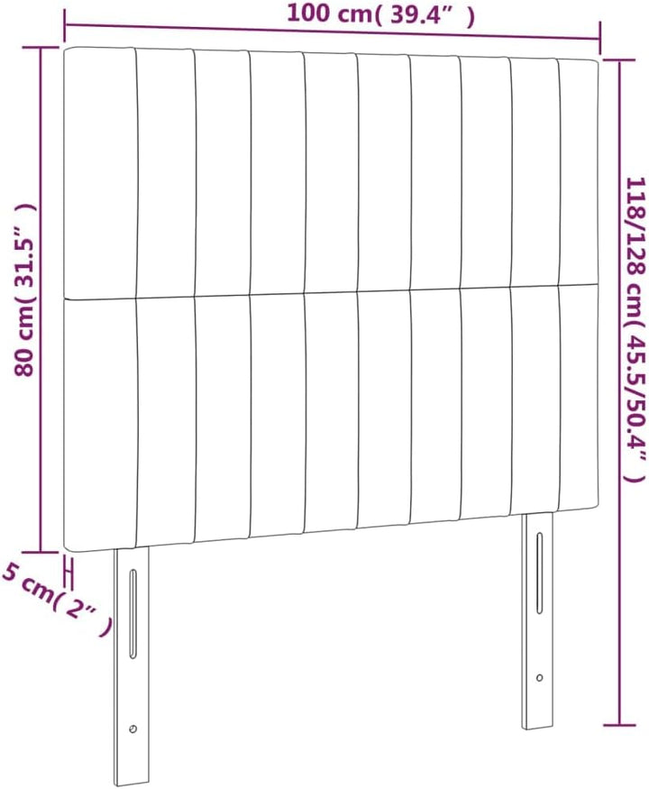 vidaXL Kopfteil 2 STK., Bettkopfteil mit Holzbeinen, Höhenverstellbar Polsterkopfteil für Bett, Bett