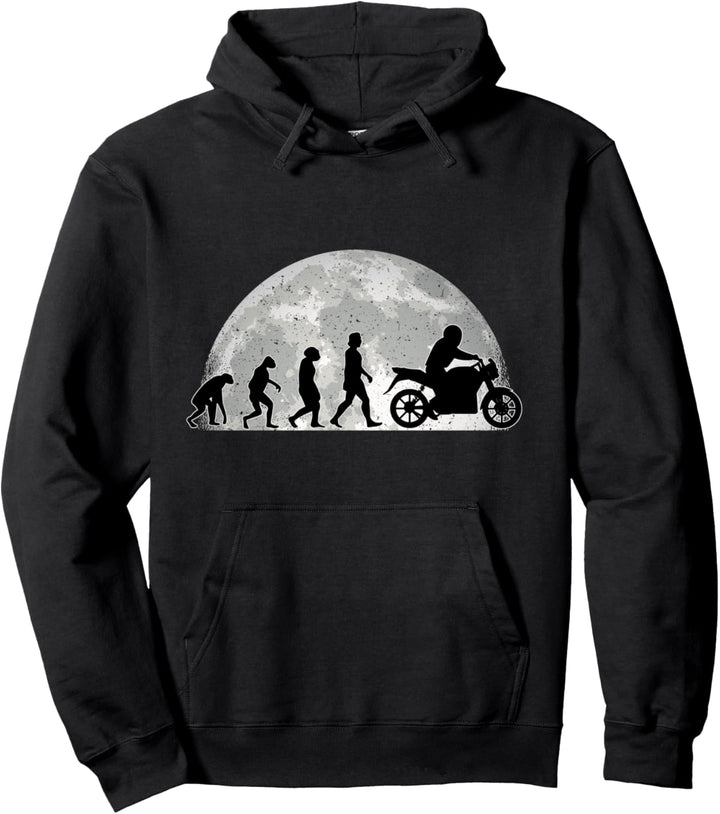 Motorradfahrer Evolution Mond Motorrad Biker Pullover Hoodie