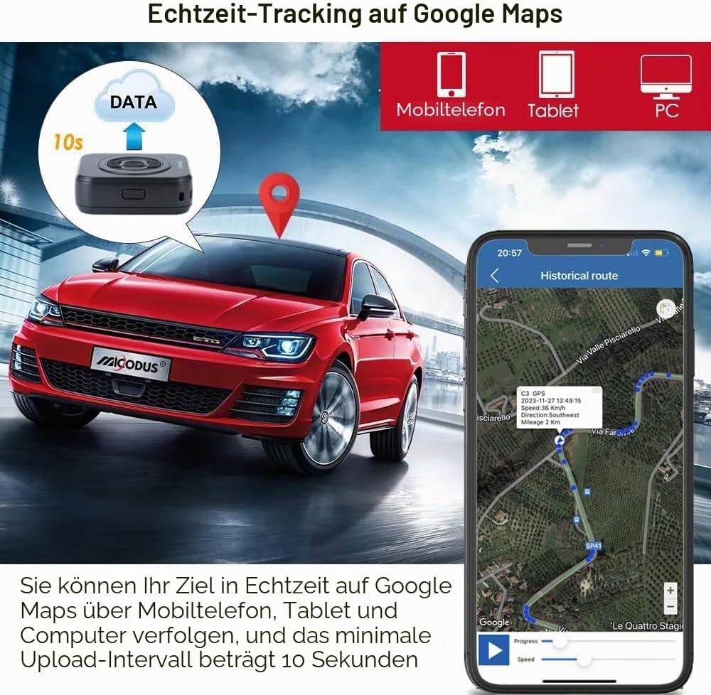 Winnes S1 GPS Tracker 4G Mini GPS Tracker Mit SIM-Karte Und Benutzerdefinierte Schaltflächen Anti-Th