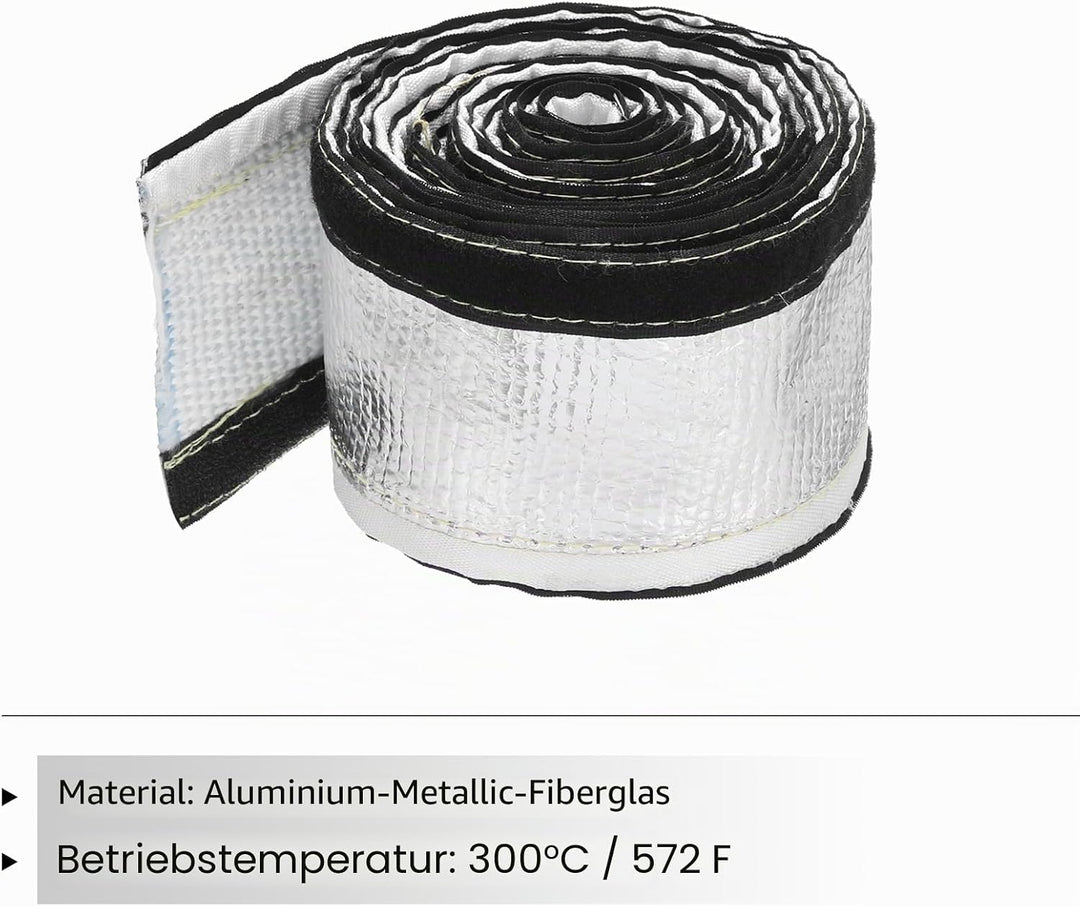 QUARKZMAN 1.5mm Dicke Aluminiumfolie Hitzeschutzschlauch 15mm Innendurchmesser Hitzeschutz Aluminium