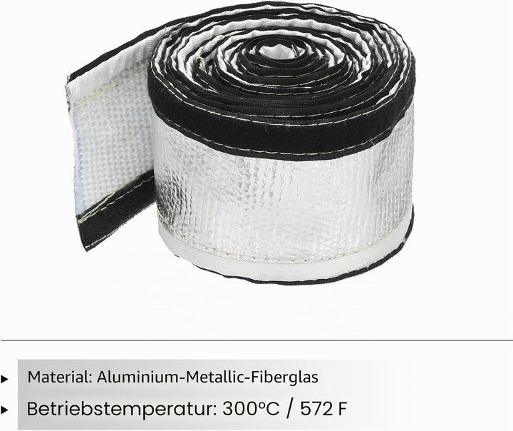 QUARKZMAN 1.5mm Dicke Aluminiumfolie Hitzeschutzschlauch 15mm Innendurchmesser Hitzeschutz Aluminium