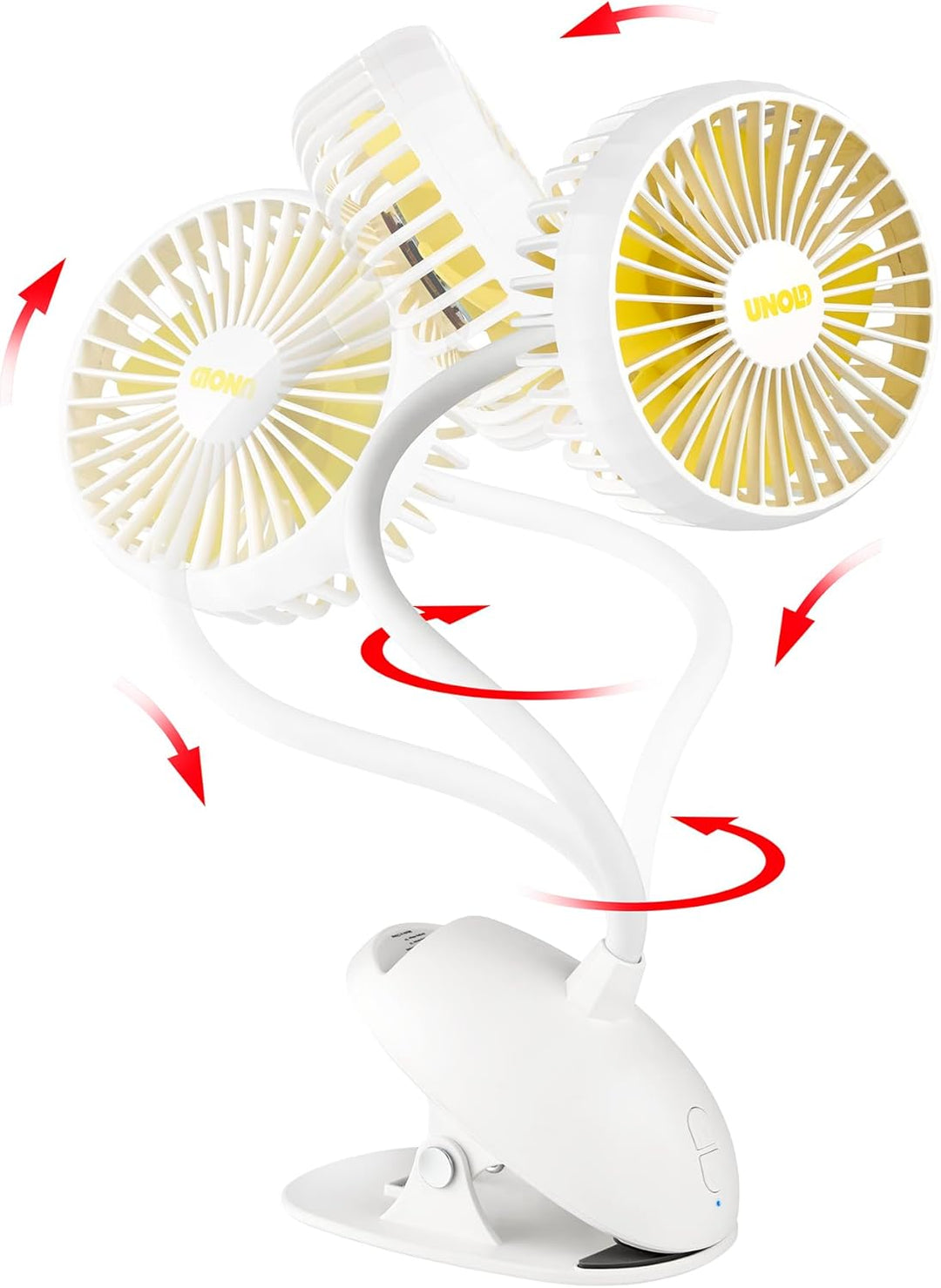 UNOLD 86680 Tischventilator Breezy Clip - mit 3-stufiger Geschwindigkeitsregelung, zum Anbringen an