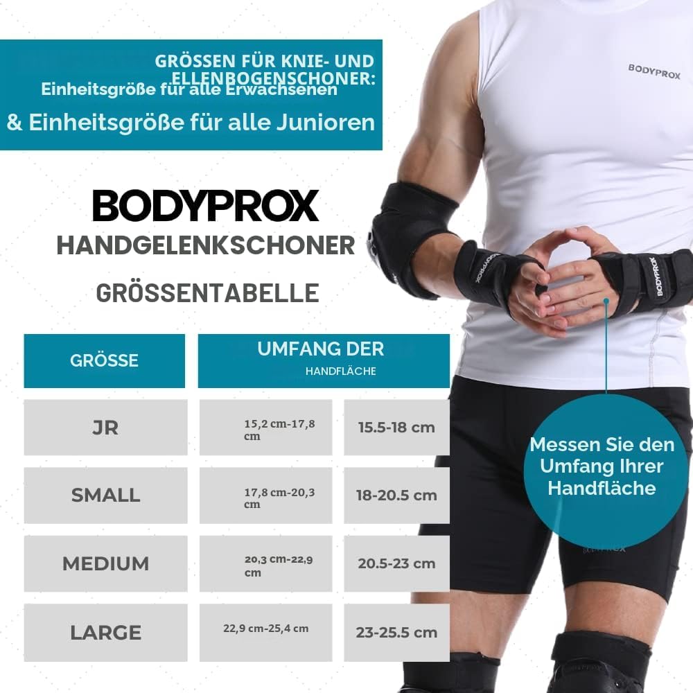 BODYPROX Knieschoner Ellenbogenschoner Handgelenkschützer Set für Inline-Skaten, Skateboarden, Rolle