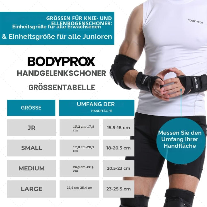 BODYPROX Knieschoner Ellenbogenschoner Handgelenkschützer Set für Inline-Skaten, Skateboarden, Rolle