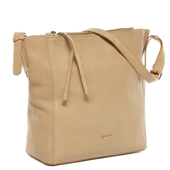 BACCINI Hobo Bag DAISY aus Premium Glatt-Leder I Beuteltasche gross für Damen I Schultertasche handg