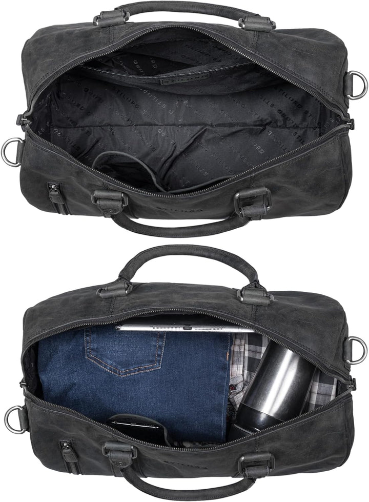 STILORD 'Keanu' Leder Weekender Herren kleine Vintage Reisetasche zum Umhängen Handgepäck Reisegepäc