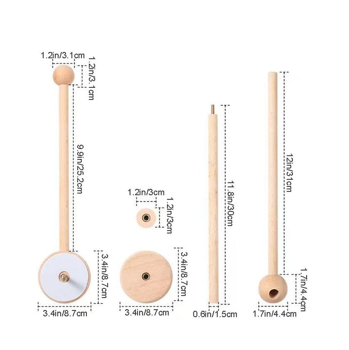 PandaEar Mobile Halterung aus Holz für Babybett & Wickeltisch – Mobile Arm aus Buchenholz mit rutsch
