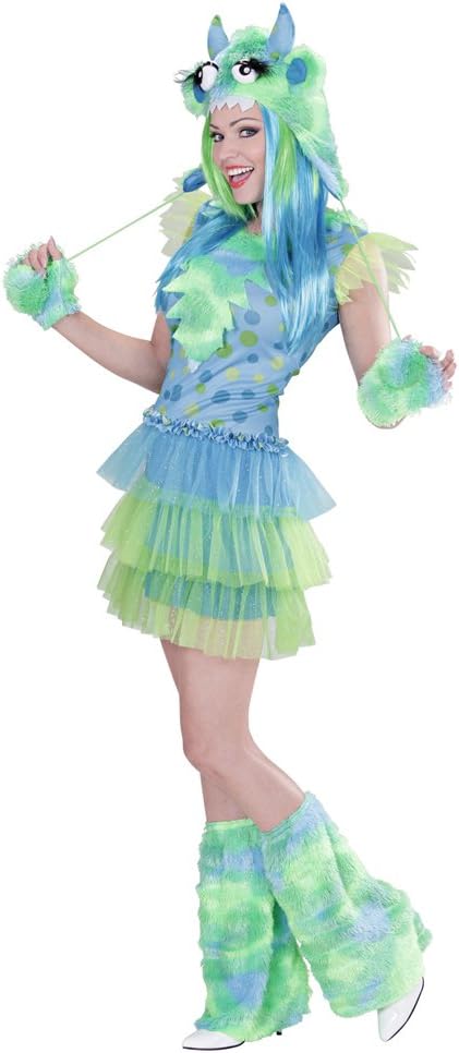 "GREEN MONSTER GIRL" (dress, headpiece, gloves, leg warmers) - (S), S