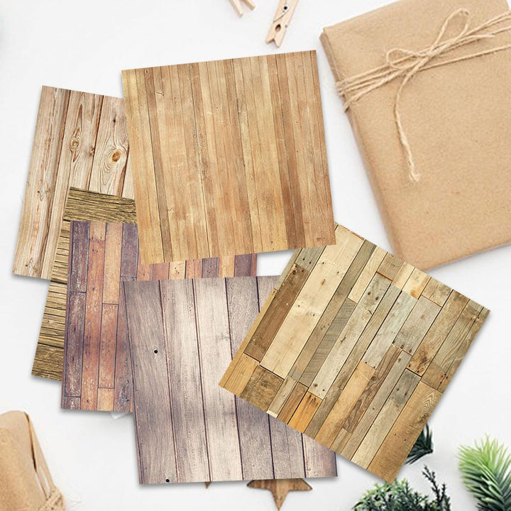 48 Blätter Scrapbook Papier 30x30 cm Dekoratives Craft Papier mit Holz Texturen und Muster für DIY H