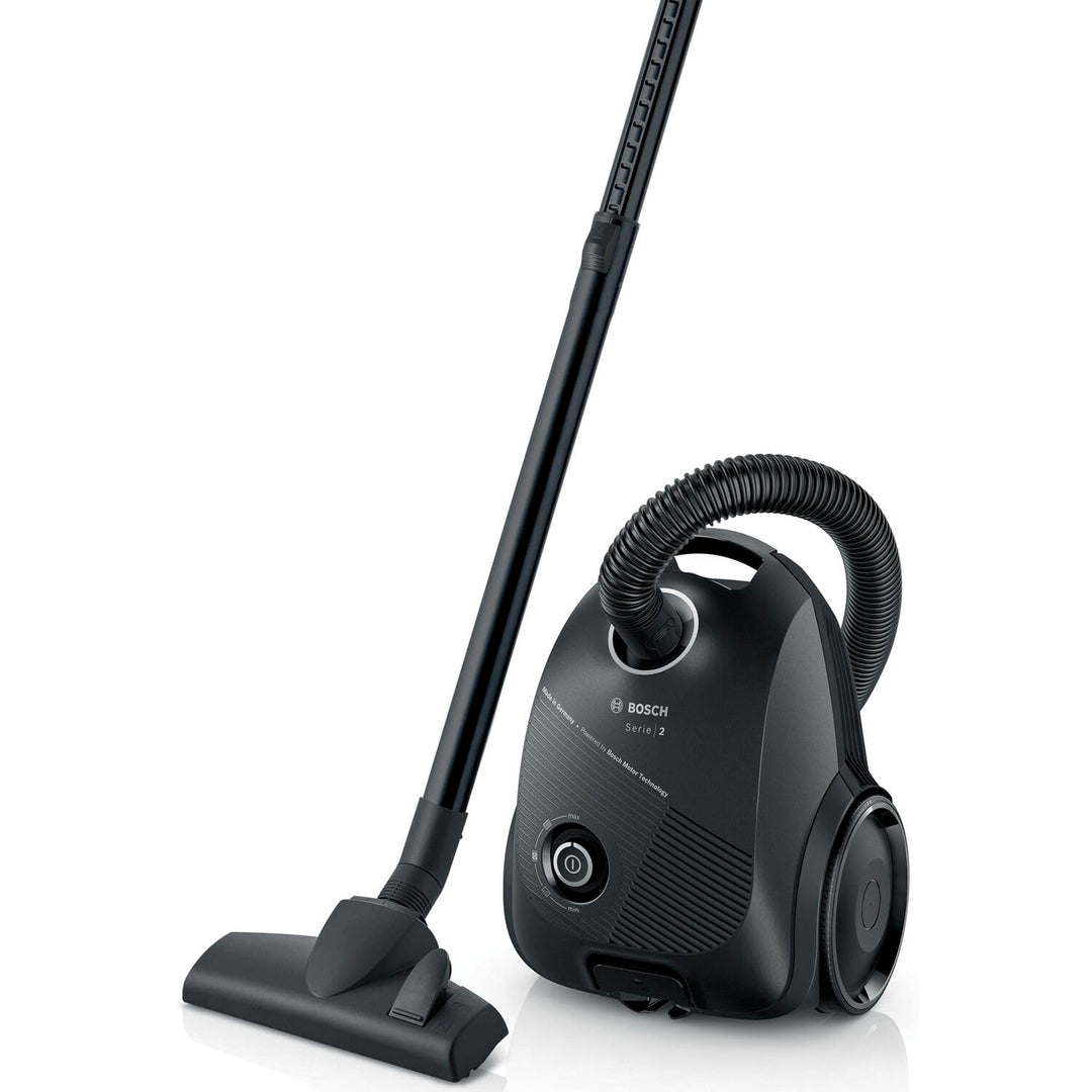 Bosch BGLS2BA1 Series 2 Staubsauger mit Beutel, 3.5 L, 600 W, 80 dB, 8 Meter Kabel, Schwarz
