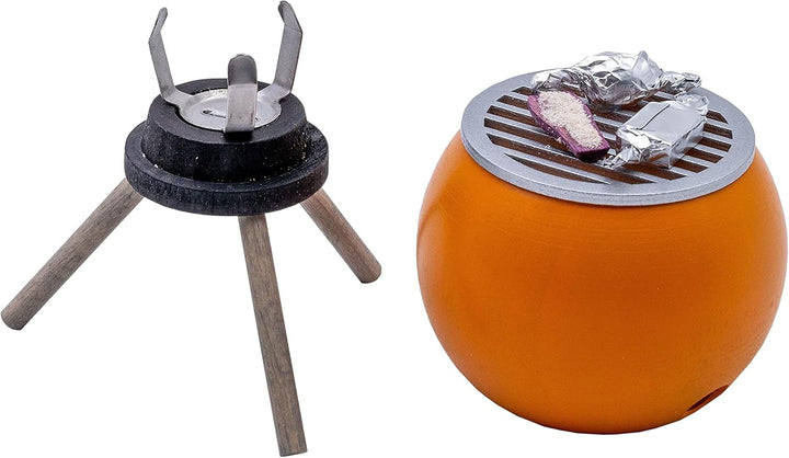 Seiffener Volkskunst | Räucherofen Grillofen | Räucherfigur 10 cm | Grill + Räucherkerzen Ruhe | Räu