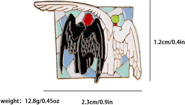 MayDee Good Omens Metall Abzeichen Accessoires Für Kleidung, 5 Stück Good Omens Fanfiction Badge Eng