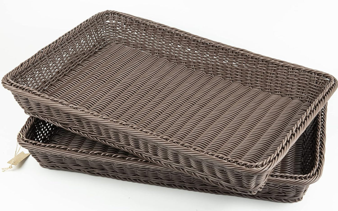 2 Packungen 15,7 Zoll Brotkörbe zum Servieren,Rechteckige Körbe zur Aufbewahrung,Weidenkörbe (Gross