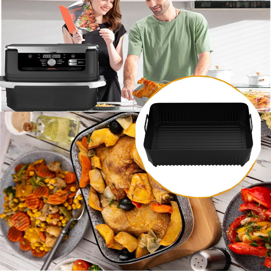 Heissluftfritteuse Zubehör für Ninja Af500DE 10,4L, Silikonform für Heissluftfritteuse 3 Stück Air F