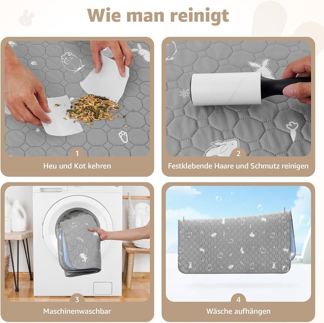 PICK FOR LIFE 60x120cm waschbar PIPI Pads für Meerschweinchen, 2 Stück super saugfähige PIPI Pads Ka