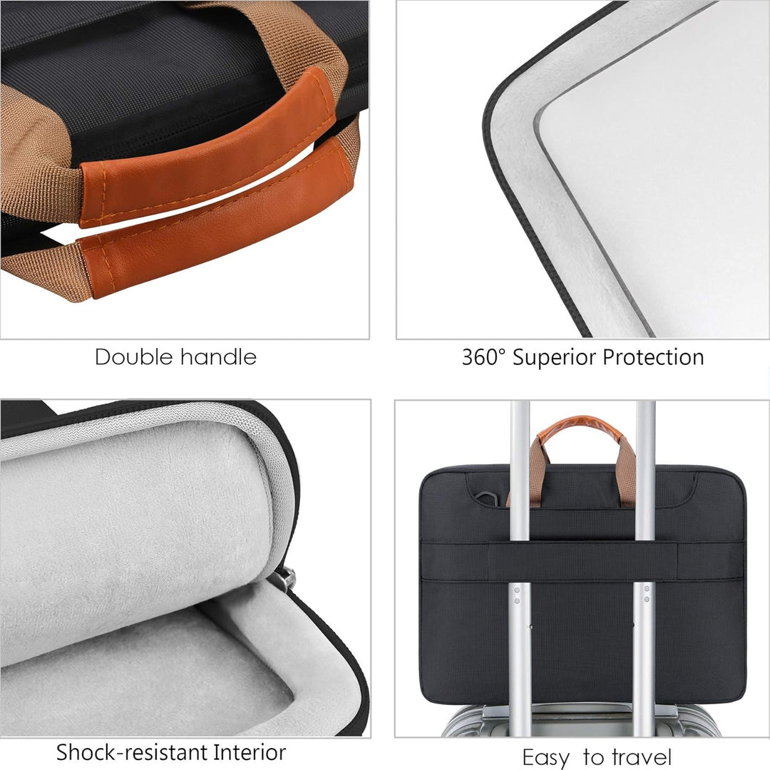 Lacdo wasserabweisende Laptop-Hülle Tasche 15 Zoll Neu MacBook Air Schwarz, 15 Zoll Neu MacBook Air