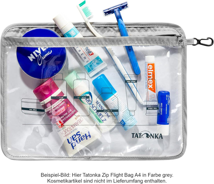 Tatonka Kulturbeutel Zip Flight Bag (A4 / A5 / A6 oder 3er-Set) - Transparente Beutel zur Mitnahme v