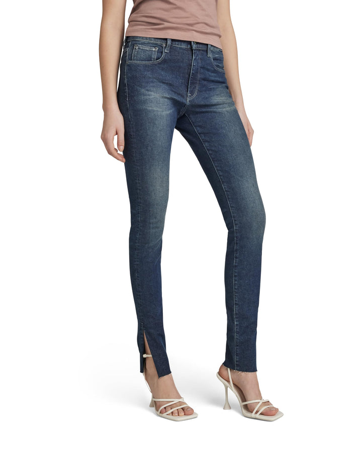 G-Star Damen Jeans 3301 Skinny Slit Jeans 28W / 28L Blau (Antique Forest Blue D21404-d188-d355), 28W
