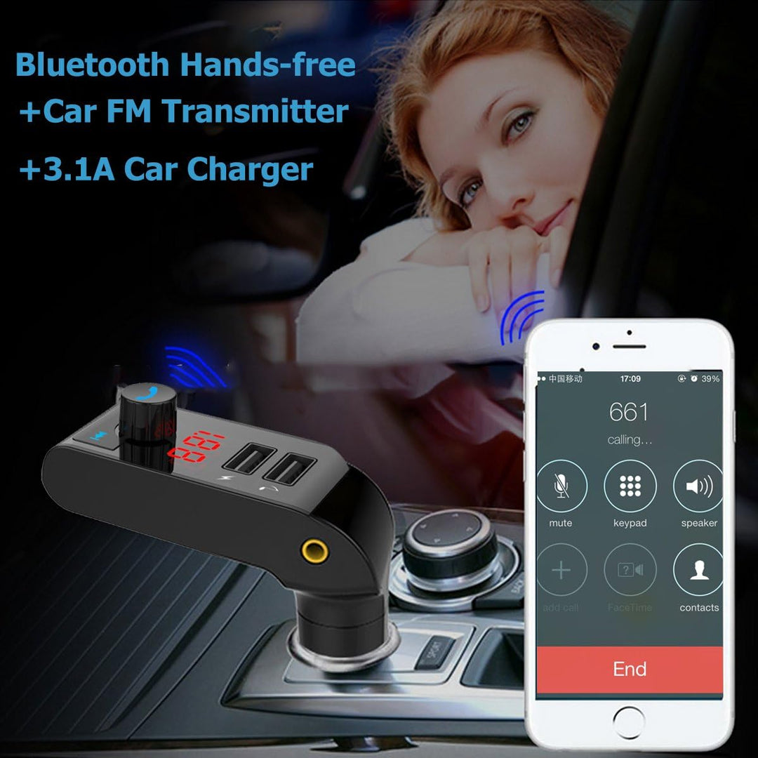 MASO FM Transmitter, Bluetooth 4.2 USB LCD Auto Bluetooth Wireless Radio Adapter Ladegerät MP3 Playe