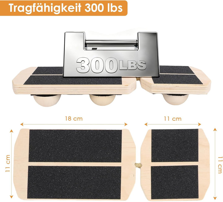 TOMSHOO Balance Board Erwachsene, Holz Balanceboard Set Mit Kork-Rolle & Kork-Halbkugel, Rutschfeste