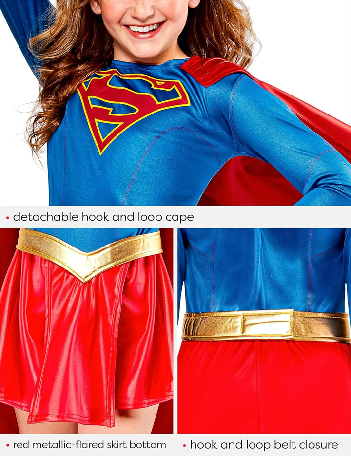 Rubies Offizielles DC Comics Supergirl TV Series Deluxe Kostüm für Mädchen, Schwarz/Rot, L, L