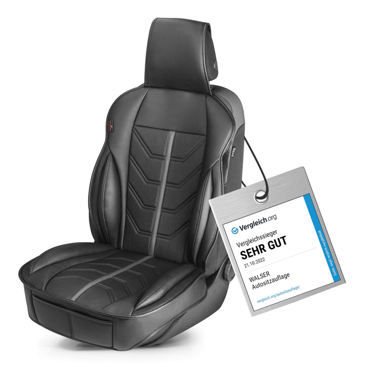 Walser Premium Sitzauflage Auto Kimi, Sitzschoner Auto schwarz/grau, Vergleichssieger* Auto Sitzaufl