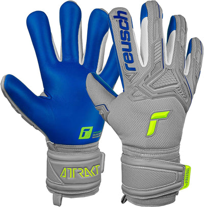 Reusch Herren Attrakt Freegel Unisex Torwarthandschuhe mit Innennaht Schnitt und Grip Silver Belag,