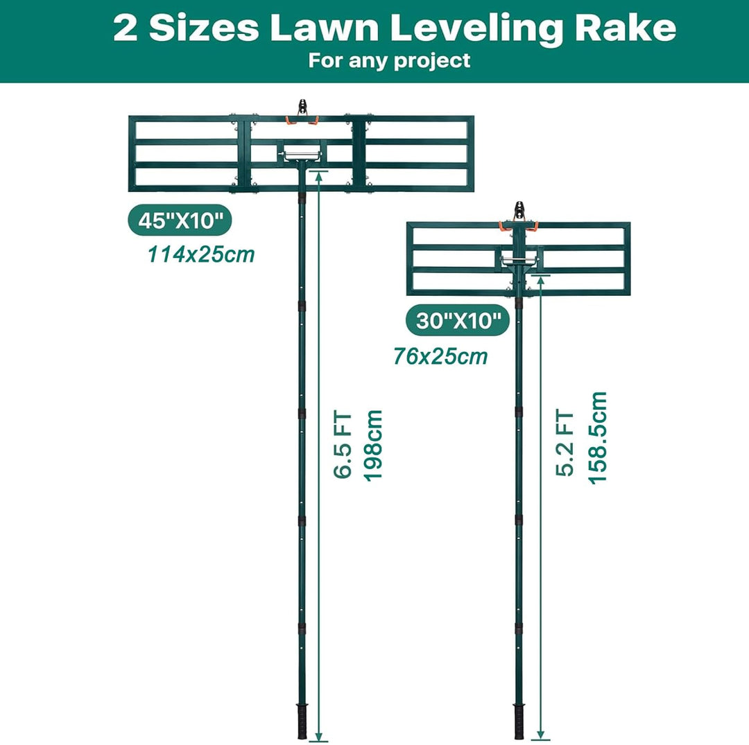 Rasenrakel Rasen Rakel Lawn Leveling Rake: JanTeelGO 76x25cm Nivellierrechen mit Wandmontagehaken &