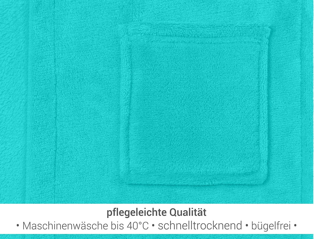 Kinder Bademantel - Kuschelfleece für Jungen u Mädchen 1522.2202, 3-5 Jahre, beere 9-11 Jahre Türkis