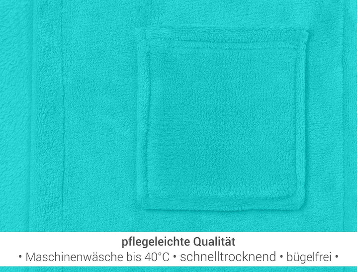 Kinder Bademantel - Kuschelfleece für Jungen u Mädchen 1522.2202, 3-5 Jahre, beere 9-11 Jahre Türkis