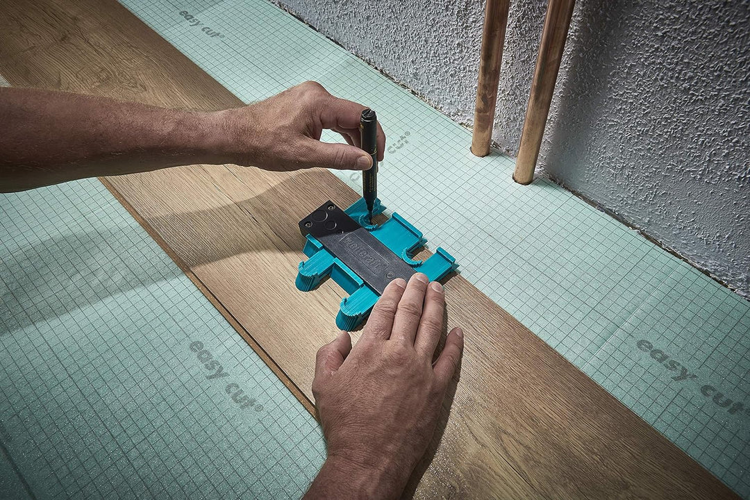 wolfcraft I Geling Set Laminat- und Designboden einpassen I 6976000 I Komplettset aus Universalwinke