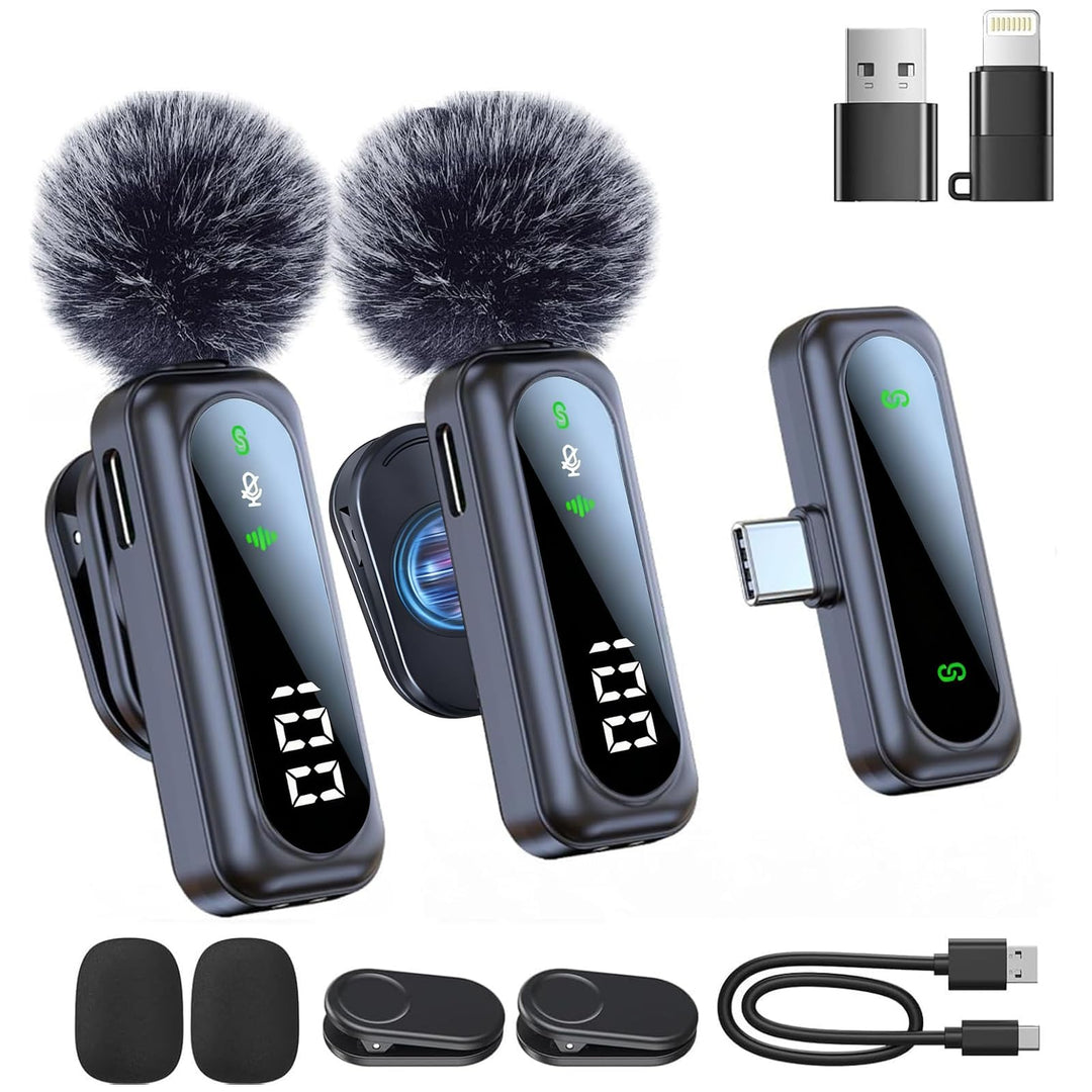 OBEST Mini kabelloses Lavalier Mikrofon für iPhone,iPad und Android,Magnetisches Ansteckmikrofon für
