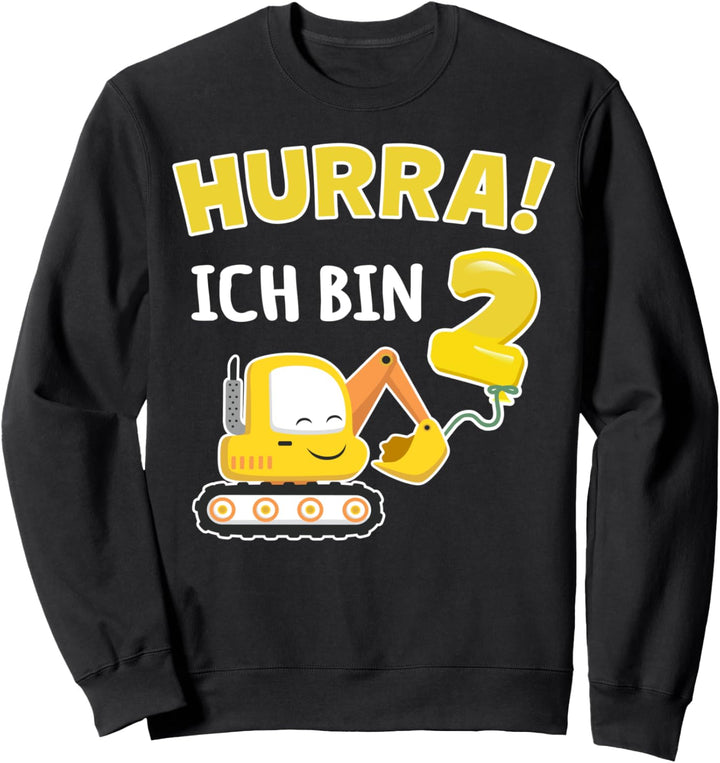 Ich Bin 2 Jahre Alt Bagger Radlader 2. Geburtstag Junge Sweatshirt