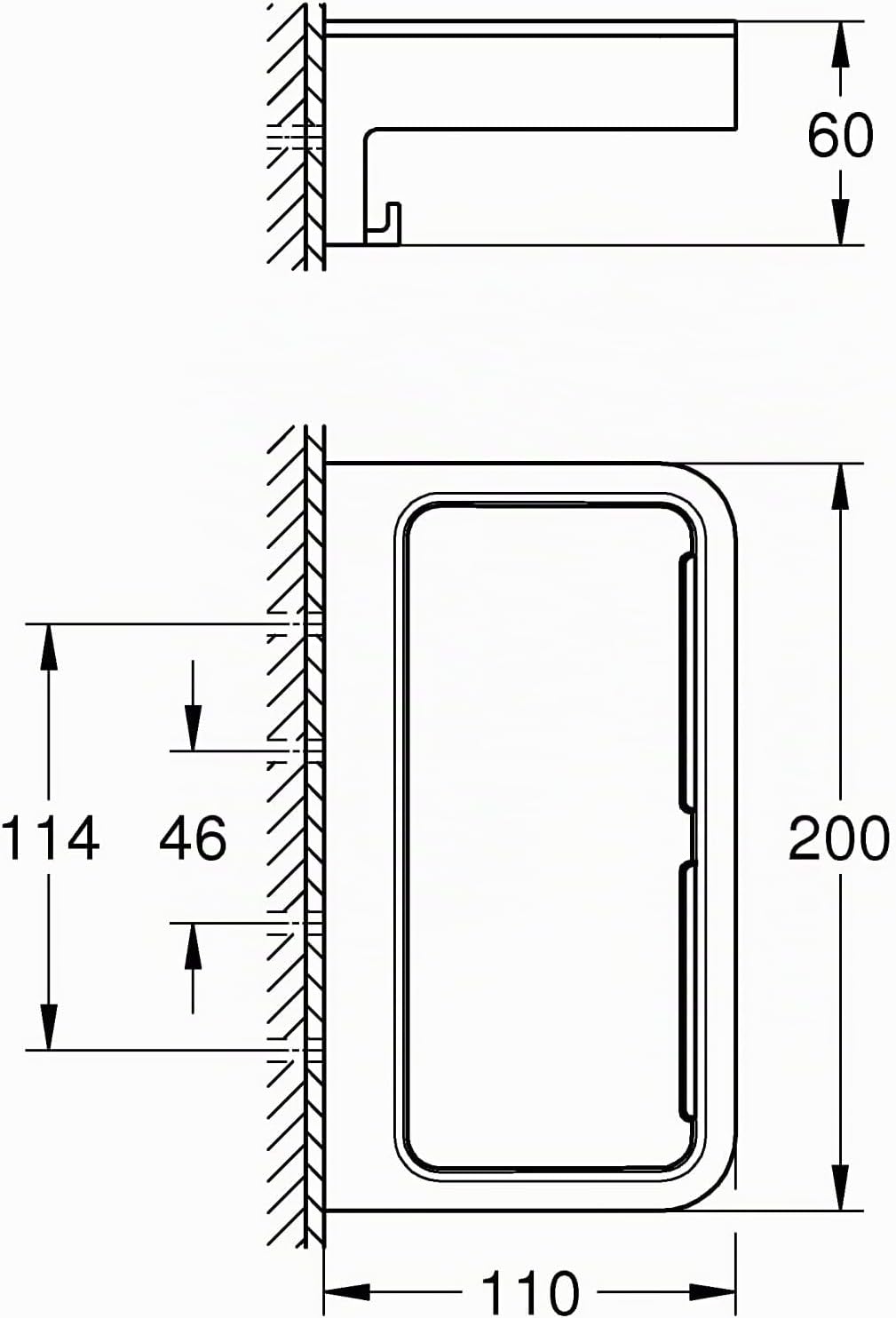 GROHE Start Cube - Seifenschale (verdeckte Befestigung, langlebig), chrom, 41107000 + Kleber- Set fü