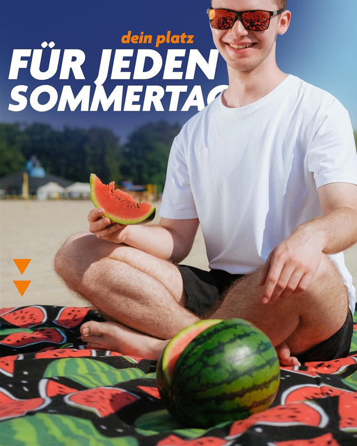Picknickdecke 200x200 cm Wasserdicht & Sandfrei — Isolierte XXL Stranddecke für 4-6 Personen mit Tra