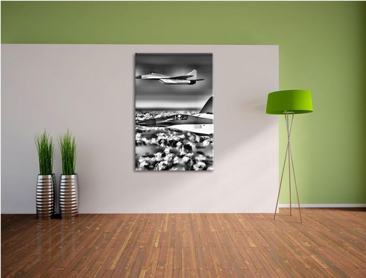 Pixxprint Kampfjets 100x70cm Leinwandbild Wandbild Kunstdruck, 100x70