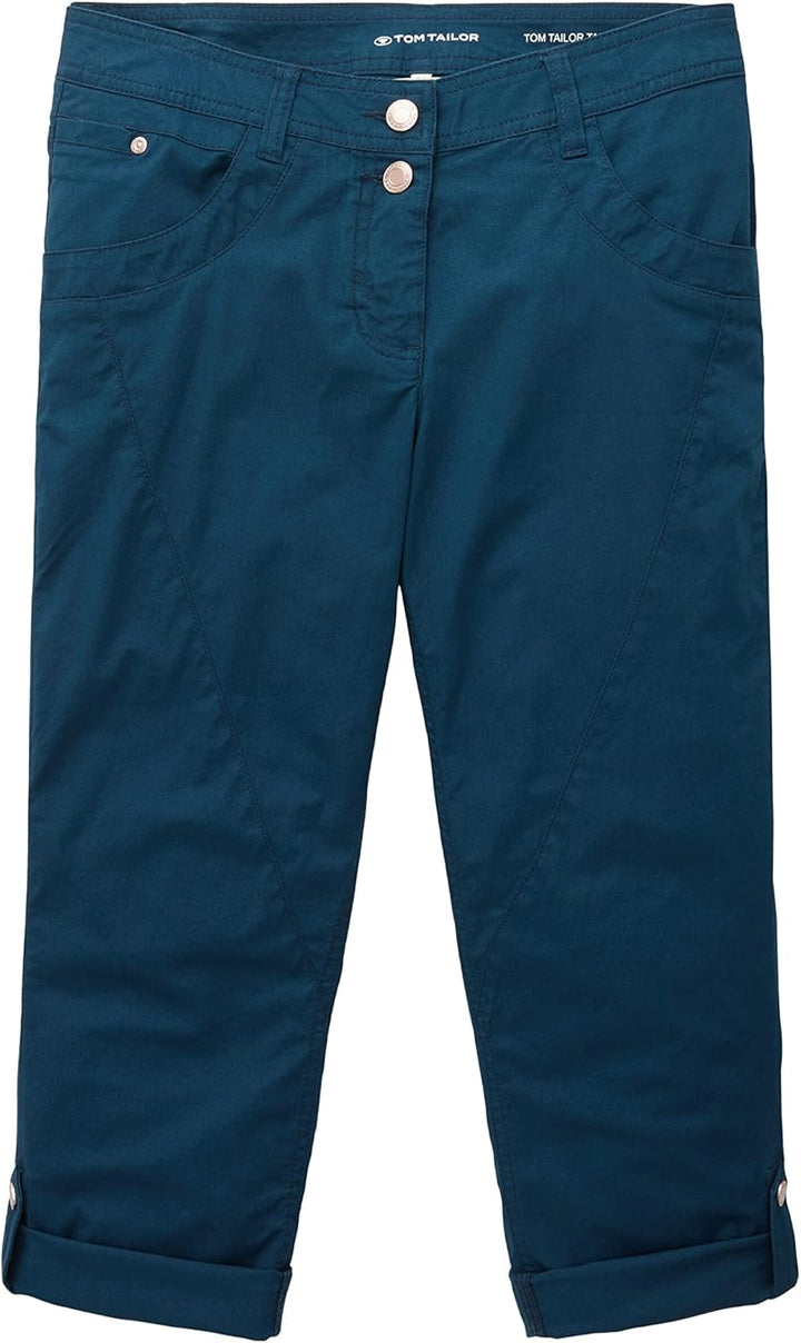 TOM TAILOR Damen Tapered Relaxed Fit Capri Hose, 11758 - Midnight Sail