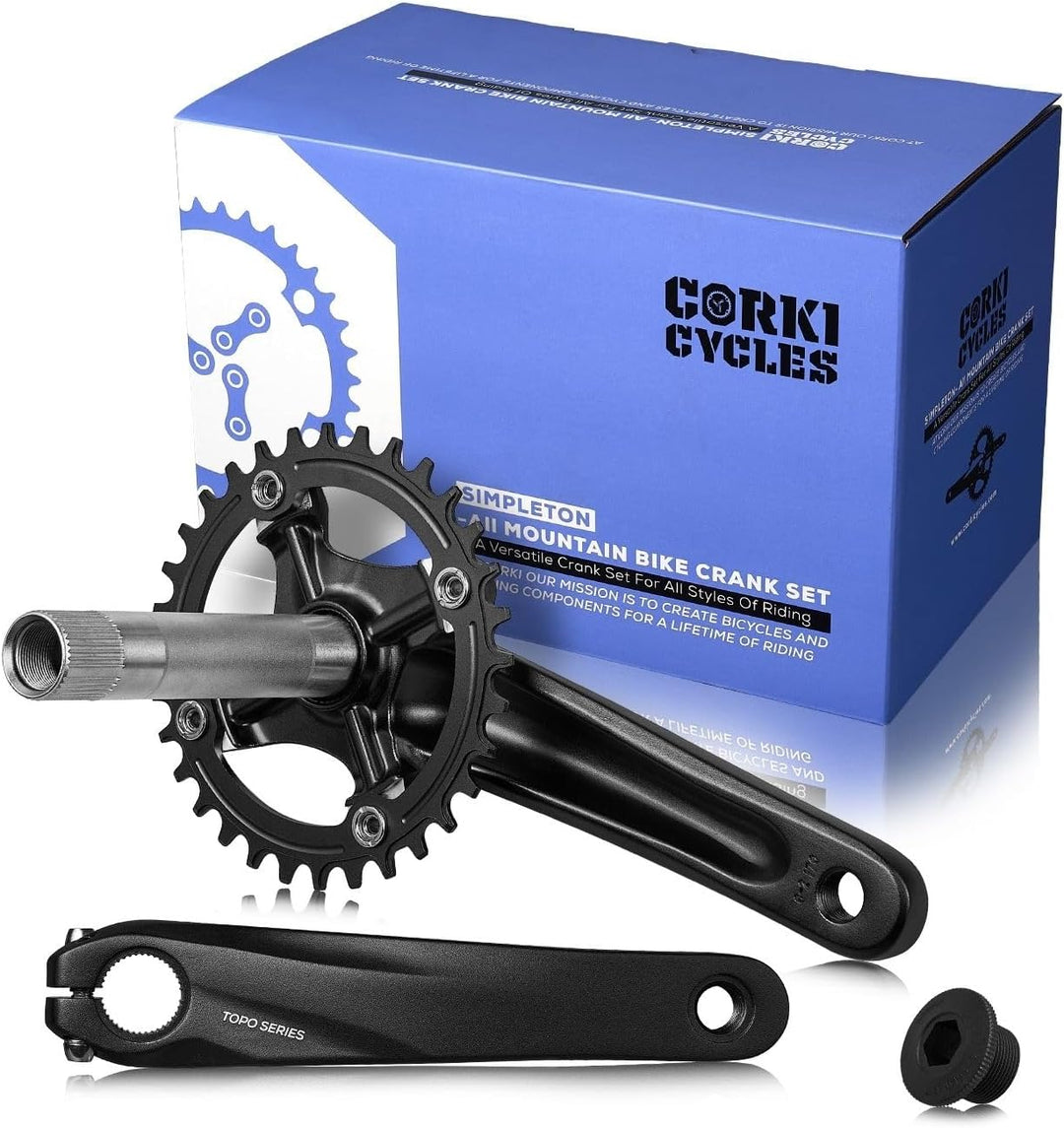 corki Cycles Fahrrad-Kurbelgarnituren, 170 mm 104 BCD Fahrrad-Kurbelarm-Set, mit Tretlager-Set und K