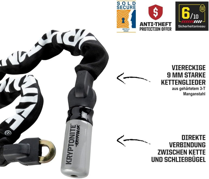 Kryptonite Integrated Chain Locks, integrierte Kette Evolution 1090 35,5" Unisex Erwachsene Einheits
